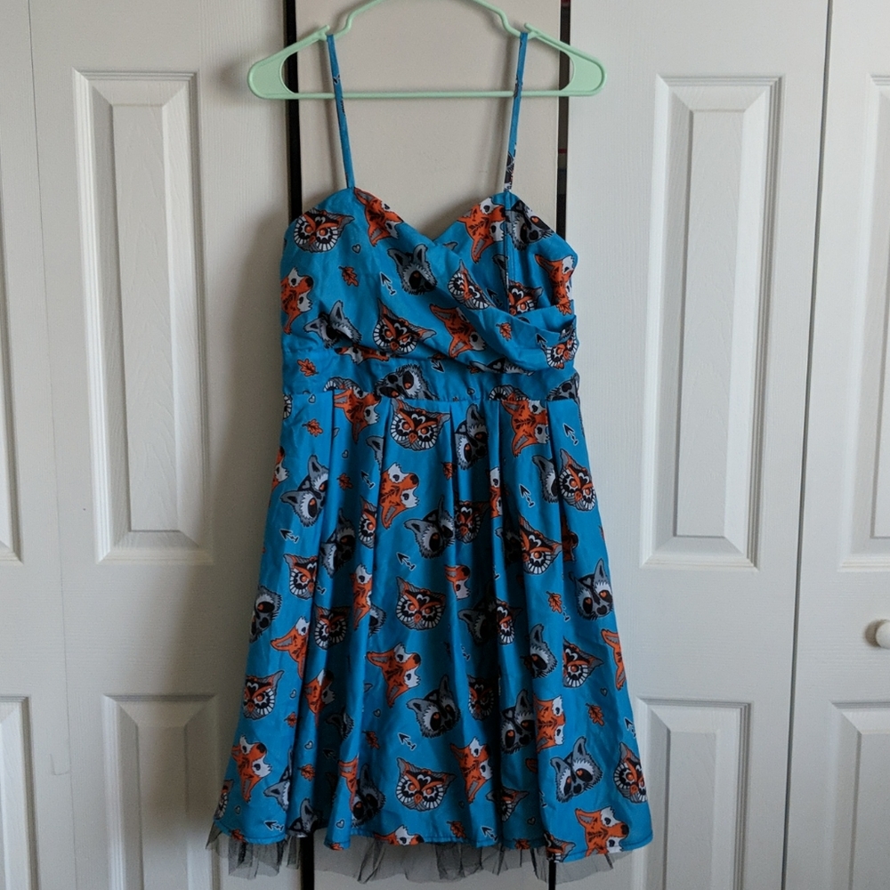 Owl & Fox Pattern Dress